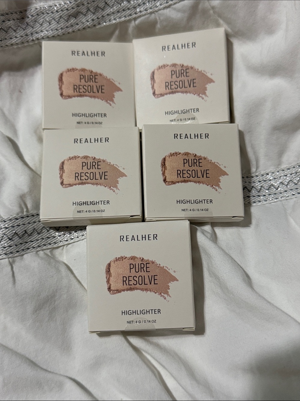 RealHer Pure Resolve Highlighter - Champagne Pink Tone (Lot of 5)